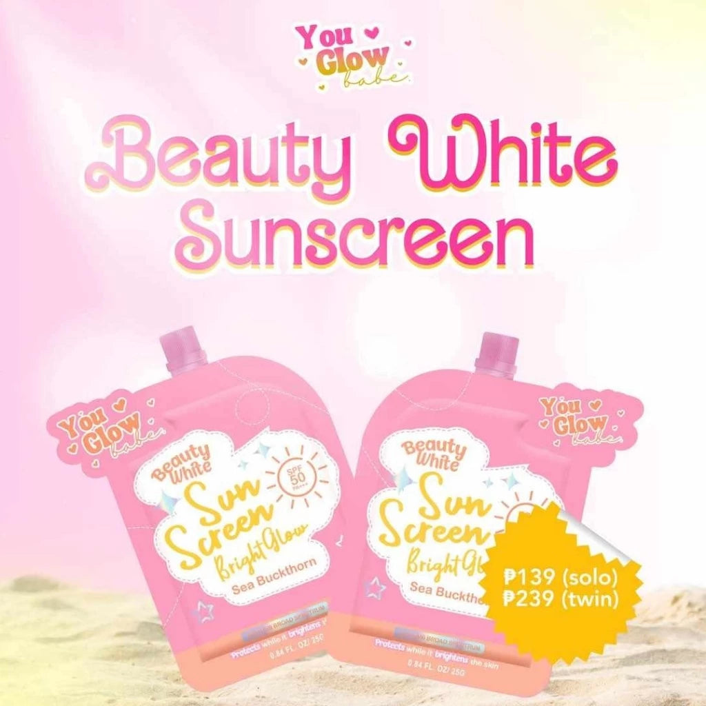 YOU GLOW BABE Beauty White Sunscreen Bright Glow Sea Buckthorn SPF 50 PA++++ Brightening Sun Protect