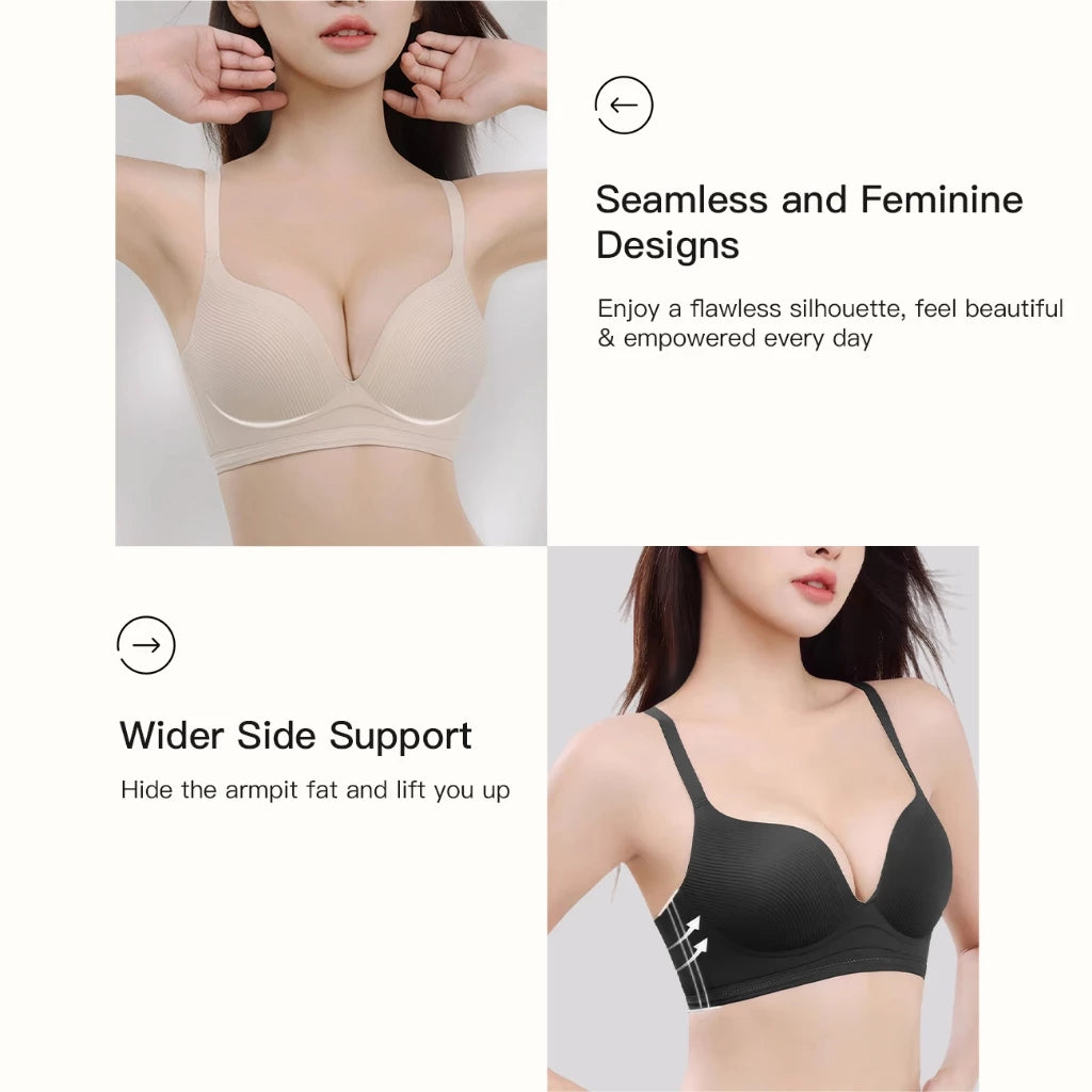 ecora | Lift Up Seamless Bra, Natural Push-up Bra, Butterly Soft Fabric, Wire-Free