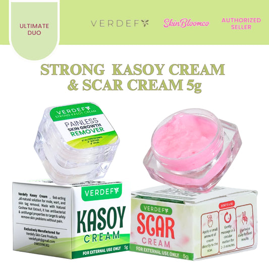 VERDEFY ULTIMATE DUO NEW STRONG KASOY CREAM & SCAR CREAM 5G FOR WARTS, MOLE, SKINTAGS, SYRINGOMA