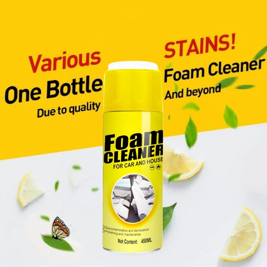 Foam Cleaner Spray 450ml Car Wash Clean MultiFunctional Strong Decontamination Motor