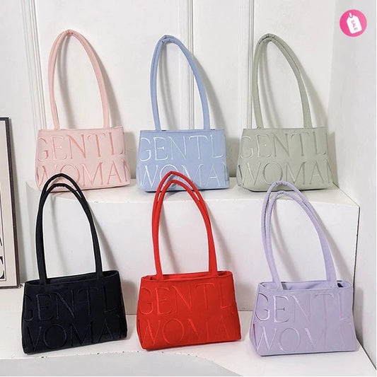 Gentlewoman shoulder bag fashionable versatile satin letter embroidery thread handbag underarm bag