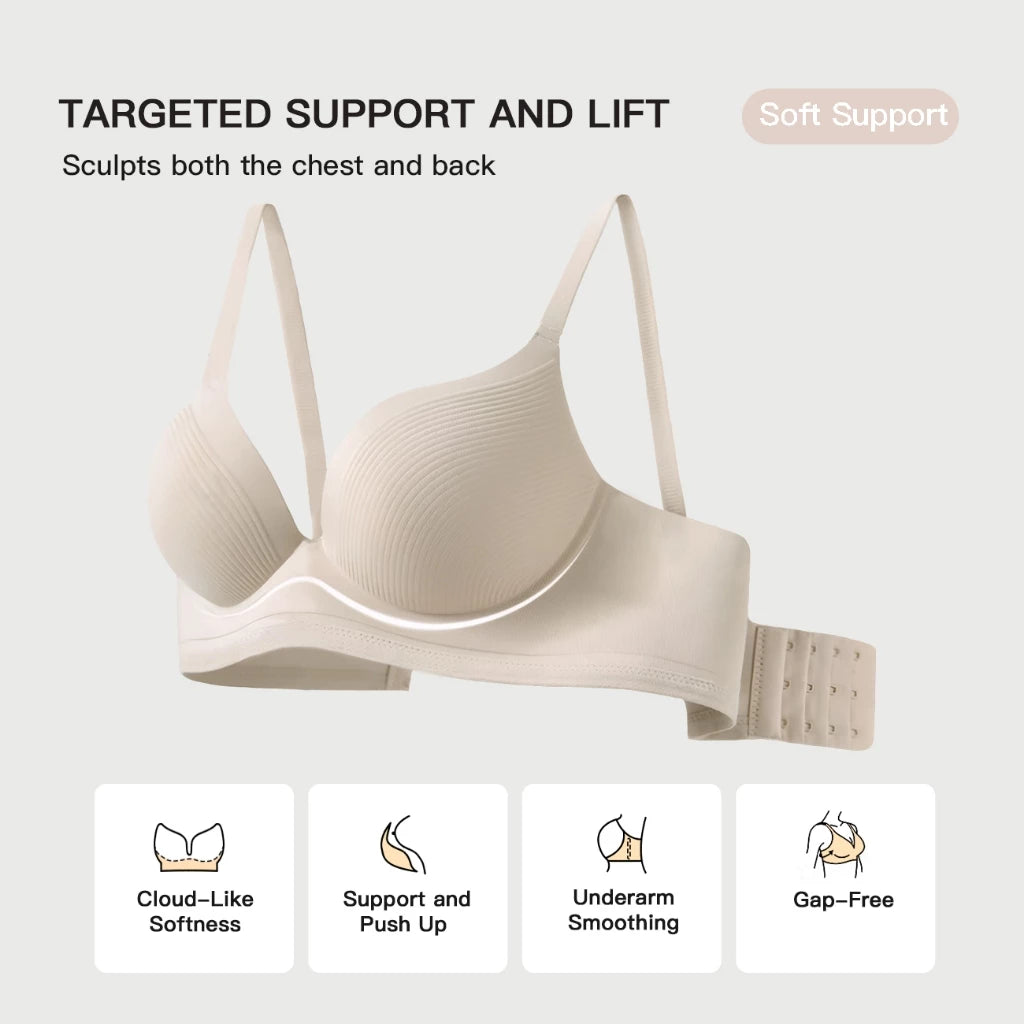 ecora | Lift Up Seamless Bra, Natural Push-up Bra, Butterly Soft Fabric, Wire-Free