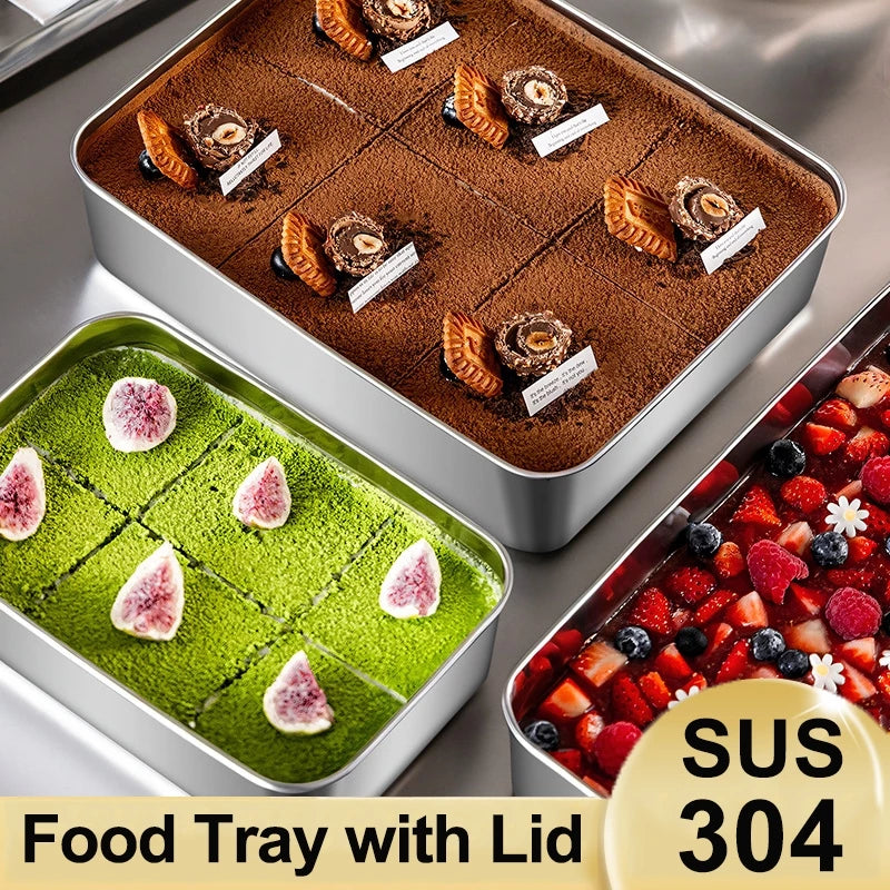 (5PCS) Stainless steel box Food Tray Fresh Keeping Box Food Container With Cover Food Storage organizer