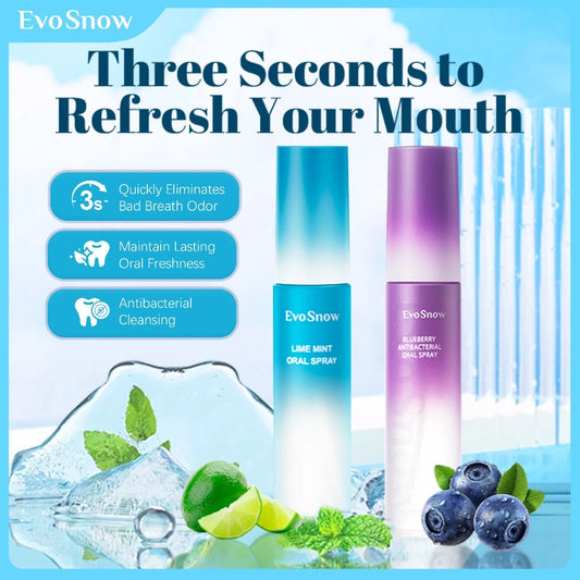 EvoSnow Oral Spray Breath Freshener/Oral Freshening Spray/Long-lasting Freshening of Bad Breath