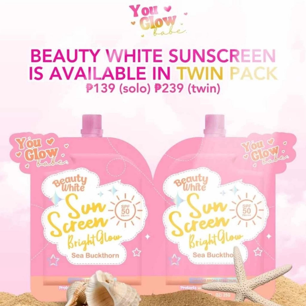 YOU GLOW BABE Beauty White Sunscreen Bright Glow Sea Buckthorn SPF 50 PA++++ Brightening Sun Protect