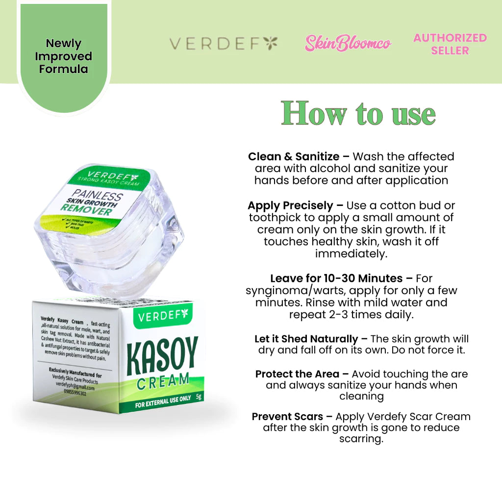 VERDEFY ULTIMATE DUO NEW STRONG KASOY CREAM & SCAR CREAM 5G FOR WARTS, MOLE, SKINTAGS, SYRINGOMA