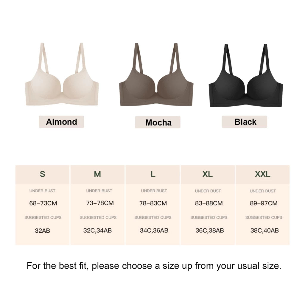 ecora | Lift Up Seamless Bra, Natural Push-up Bra, Butterly Soft Fabric, Wire-Free