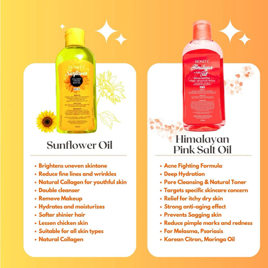 Bonita Himalayan Pink Salt Face and Body Oil with SPF 30, Korean Citron, Collagen, Moringa | Organic