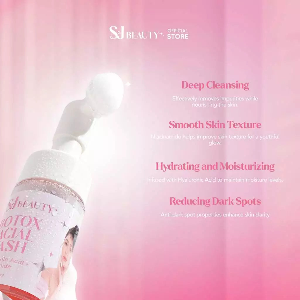 S&J Beauty Botox FaciaL Wash 100mL with Niacinamide, HyaLuronic | FaciaL Foam Wash