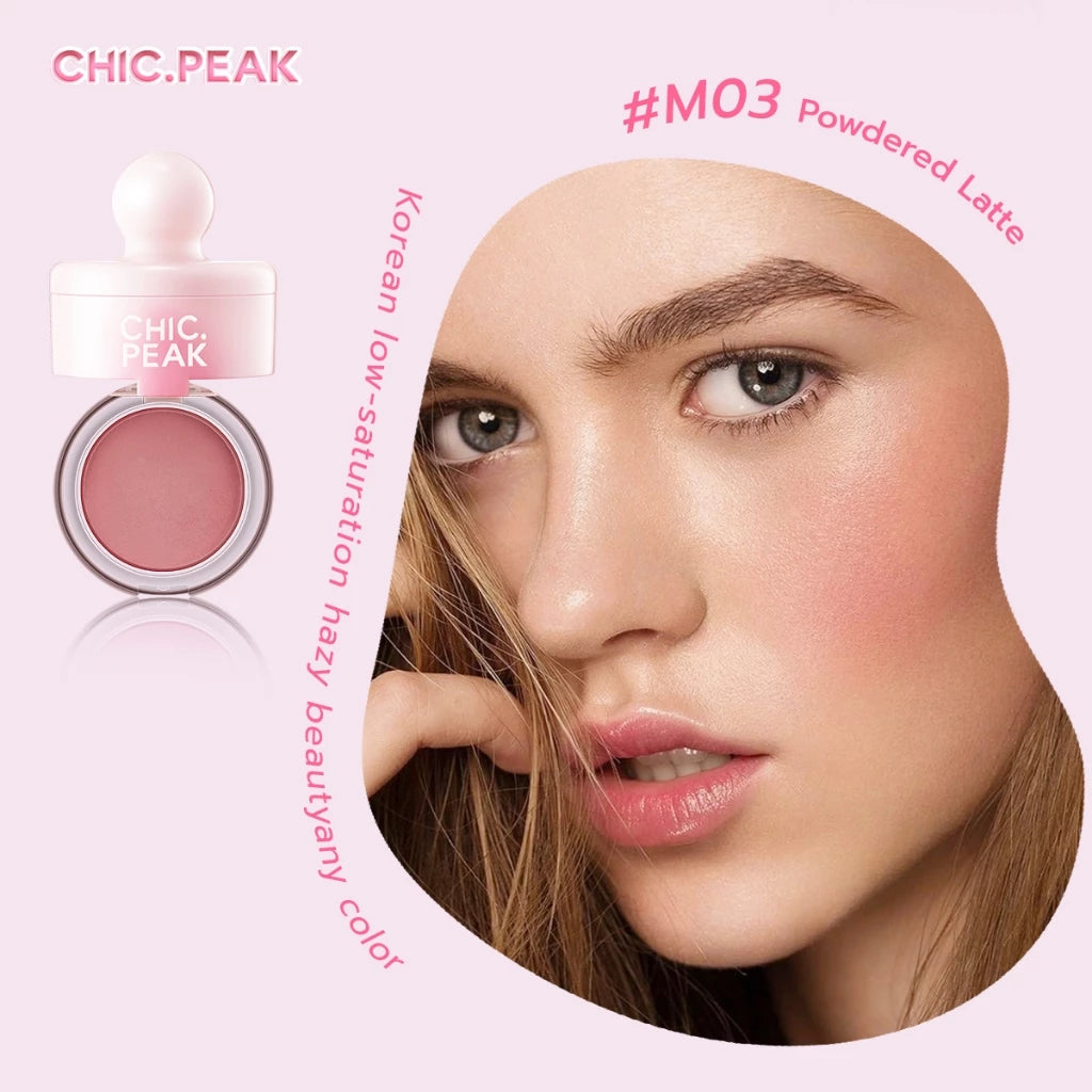 CHIC.PEAK Make up Blush Mud Airy Matte Long Lasting Waterproof Cream Blush Natural Korean Glow