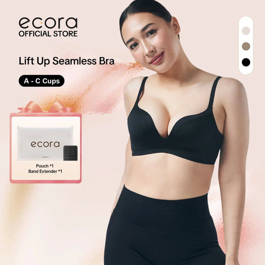 ecora | Lift Up Seamless Bra, Natural Push-up Bra, Butterly Soft Fabric, Wire-Free