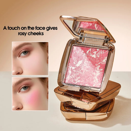 【BelleCarved】Marble blush, highlighter 2in1, natural glow, long-lasting, highly pigmented, 1.3g【FDA]