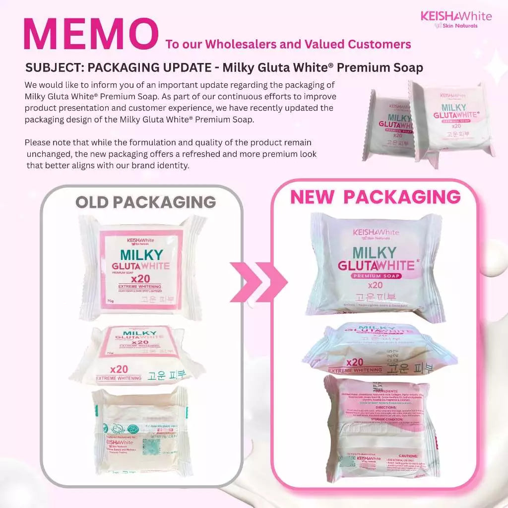 MILKY GLUTA WHITE X20 EXTREME WHITENING SOAP Dark Spot, Scars, Pimple BY KEISHA WHITE