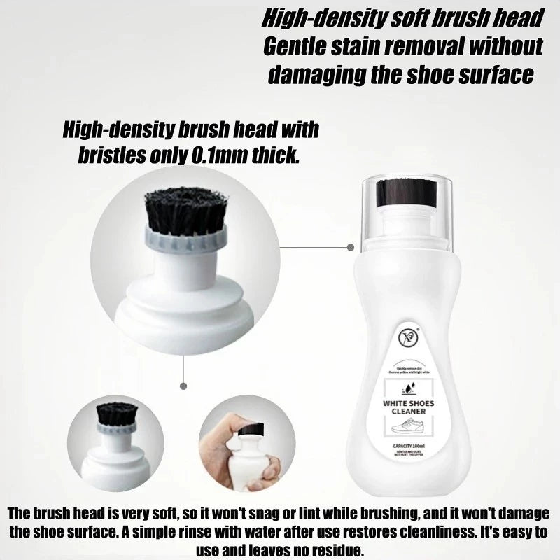 White Shoe Cleaning Foam With Built-in Brush Convenient And Quick Cleaning Foam Cleansing 100ml