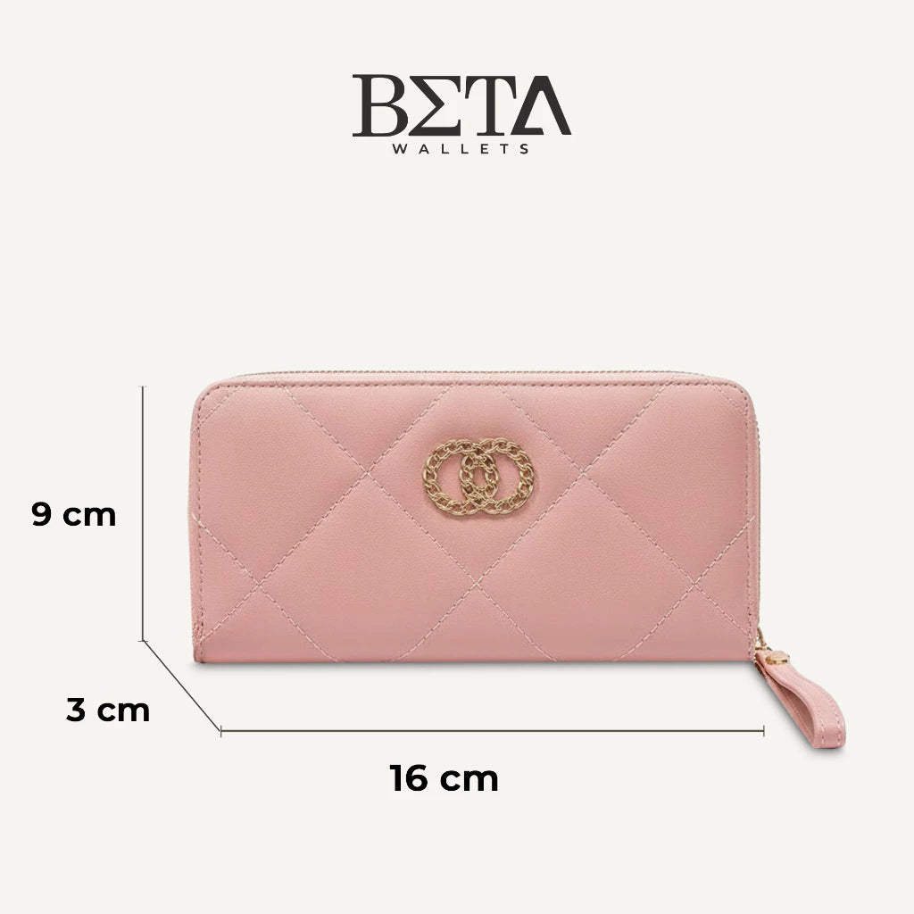 BETA Long Wallet For Women Luxury Retro Minimalist Card Holder Coin Purse Mobile Phone Bag AY2009