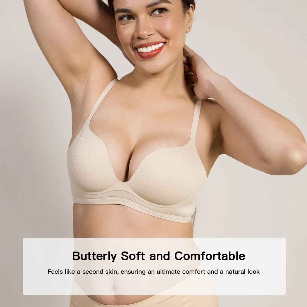 ecora | Lift Up Seamless Bra, Natural Push-up Bra, Butterly Soft Fabric, Wire-Free