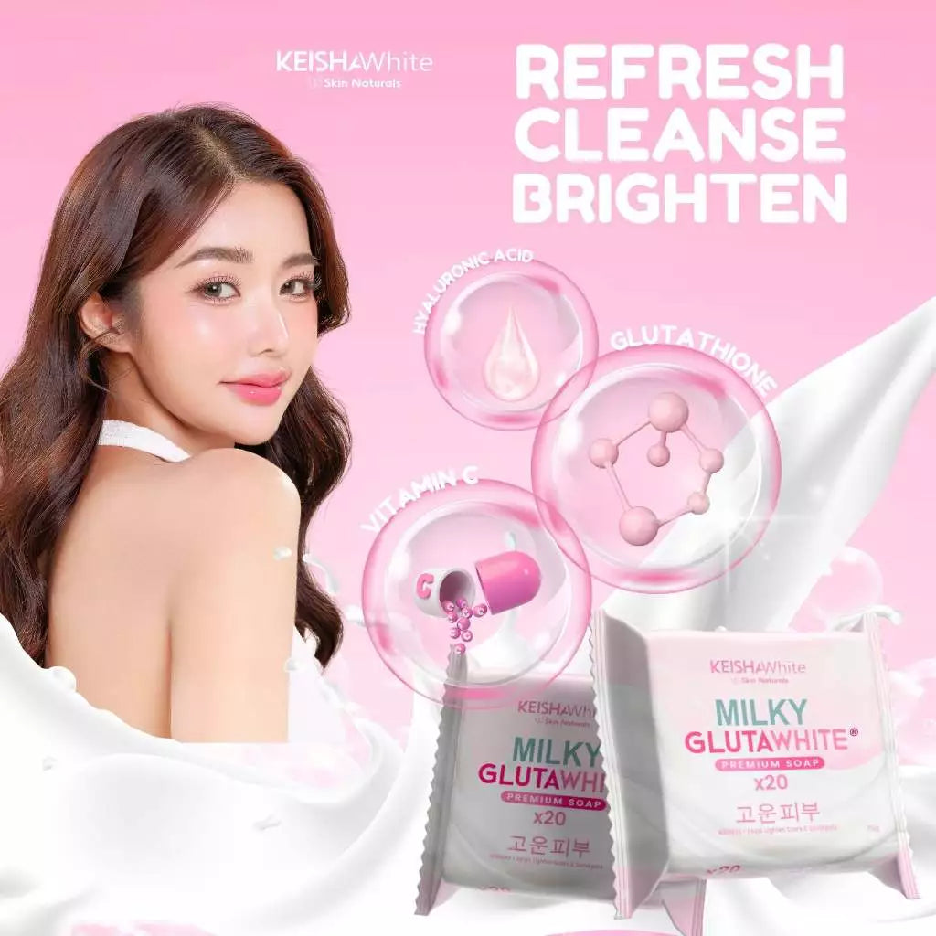 MILKY GLUTA WHITE X20 EXTREME WHITENING SOAP Dark Spot, Scars, Pimple BY KEISHA WHITE