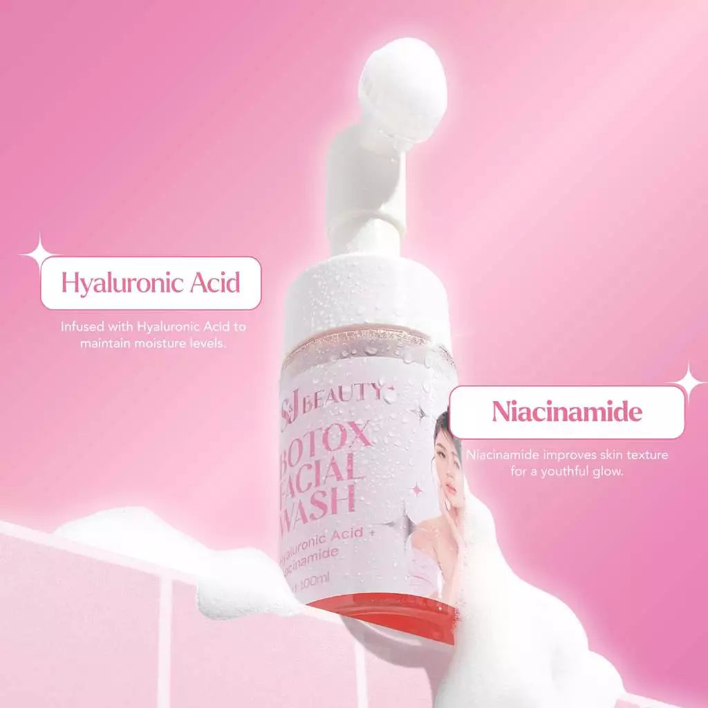 S&J Beauty Botox FaciaL Wash 100mL with Niacinamide, HyaLuronic | FaciaL Foam Wash