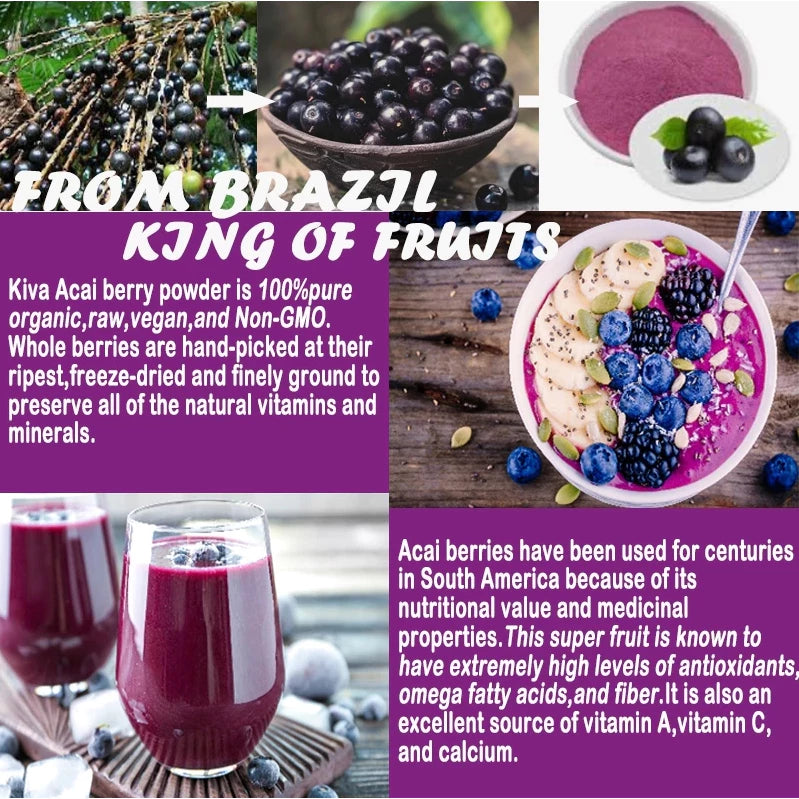 Legit Organic Acai Berry Powder,Beauty Drink,Superfood,Smoothie,Juice,FDA