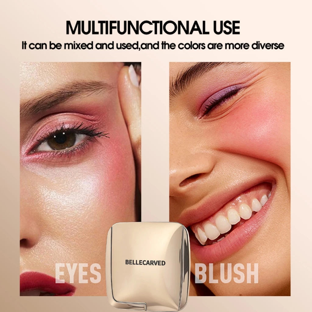 【BelleCarved】Marble blush, highlighter 2in1, natural glow, long-lasting, highly pigmented, 1.3g【FDA]