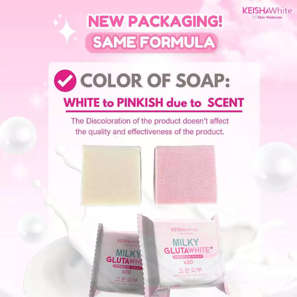 MILKY GLUTA WHITE X20 EXTREME WHITENING SOAP Dark Spot, Scars, Pimple BY KEISHA WHITE