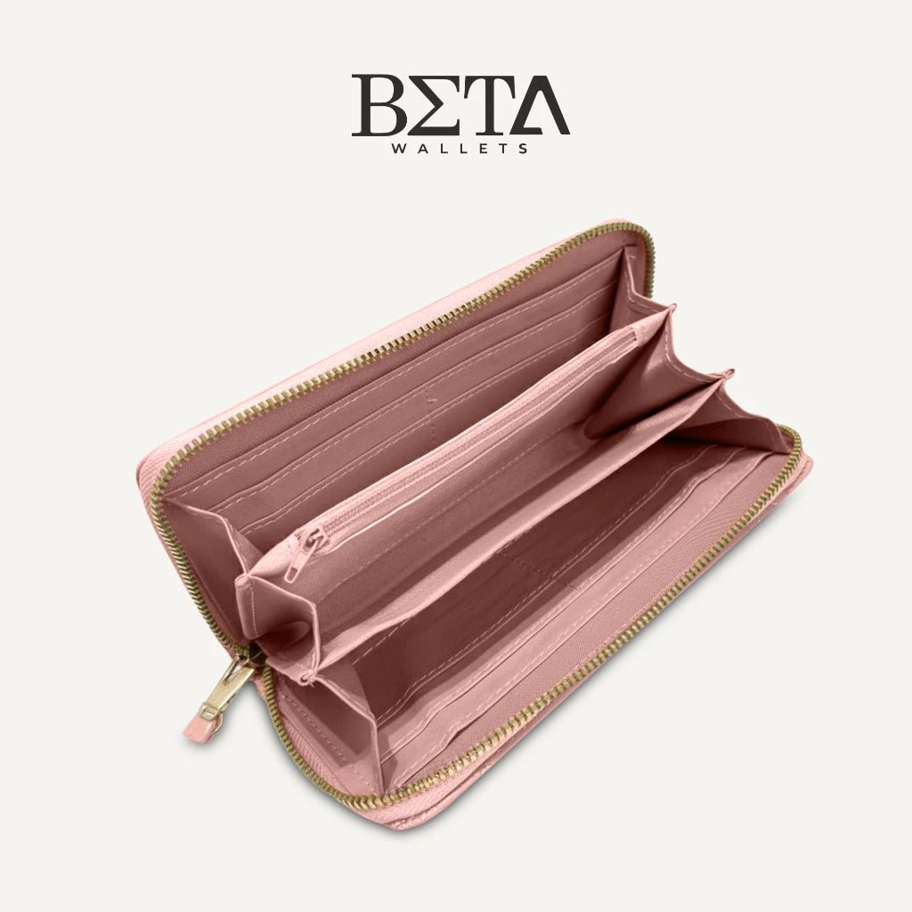 BETA Long Wallet For Women Luxury Retro Minimalist Card Holder Coin Purse Mobile Phone Bag AY2009