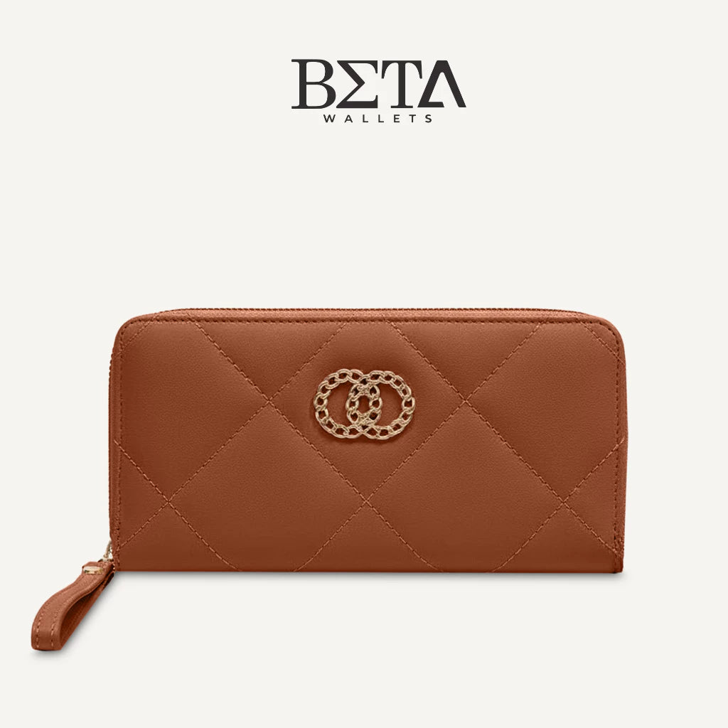 BETA Long Wallet For Women Luxury Retro Minimalist Card Holder Coin Purse Mobile Phone Bag AY2009
