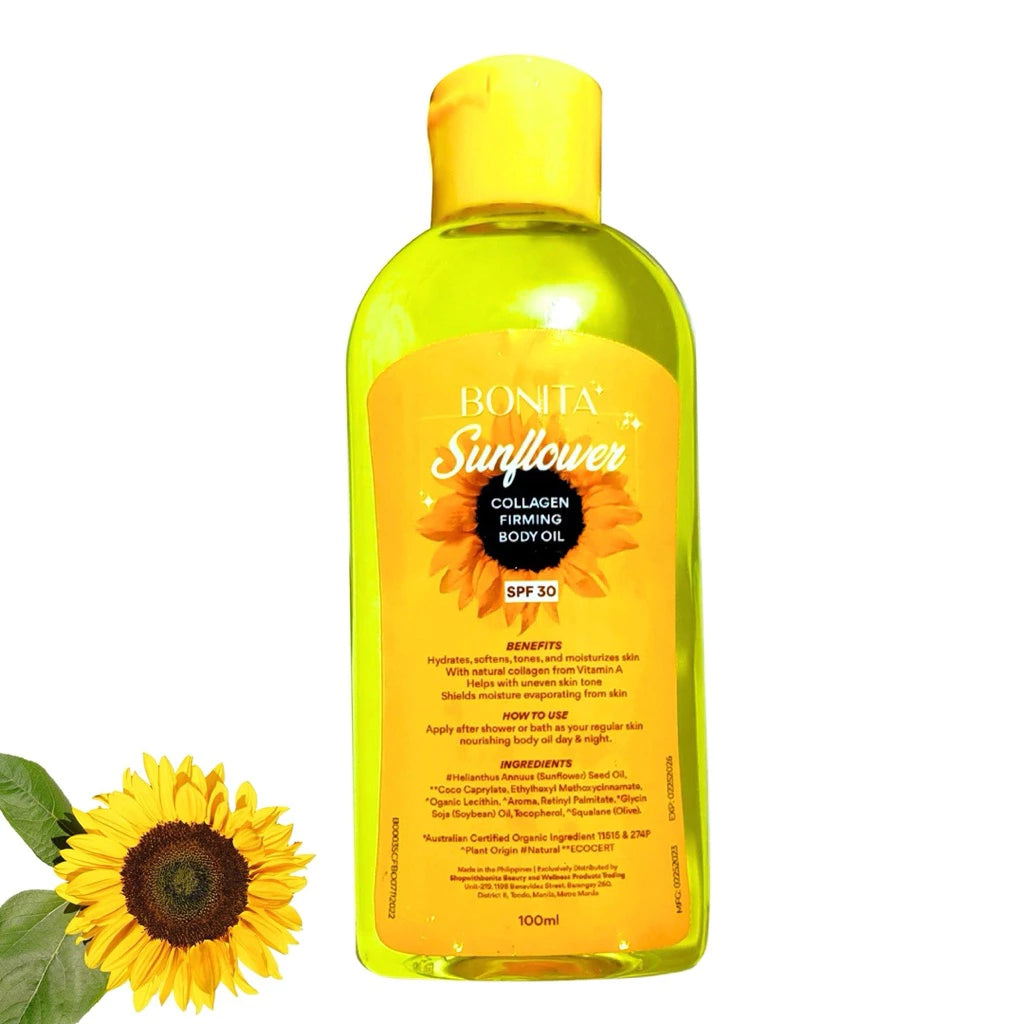 Bonita Himalayan Pink Salt Face and Body Oil with SPF 30, Korean Citron, Collagen, Moringa | Organic