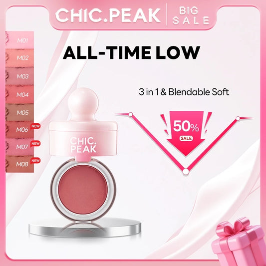 CHIC.PEAK Make up Blush Mud Airy Matte Long Lasting Waterproof Cream Blush Natural Korean Glow