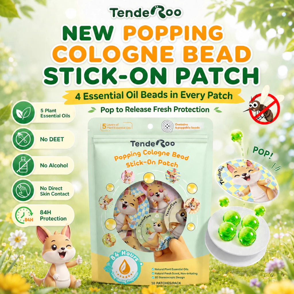Tenderoo Citronella Patch Popping Cologne Bead Stick-On Patch Natural Essential Oils Long-Lasting