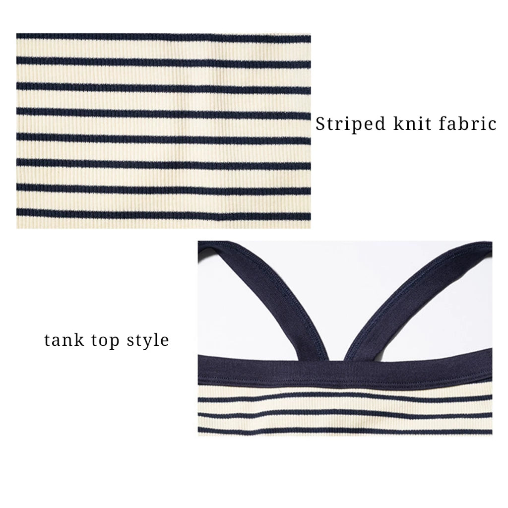 Women's Striped Knit Camisole Short, Sexy, Backless Camisole