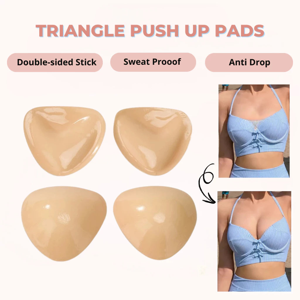 ADORE Sticky Bra Inserts Double Side Adhesive Triangle Pad Thickened Push Up Bra Chest Sticker