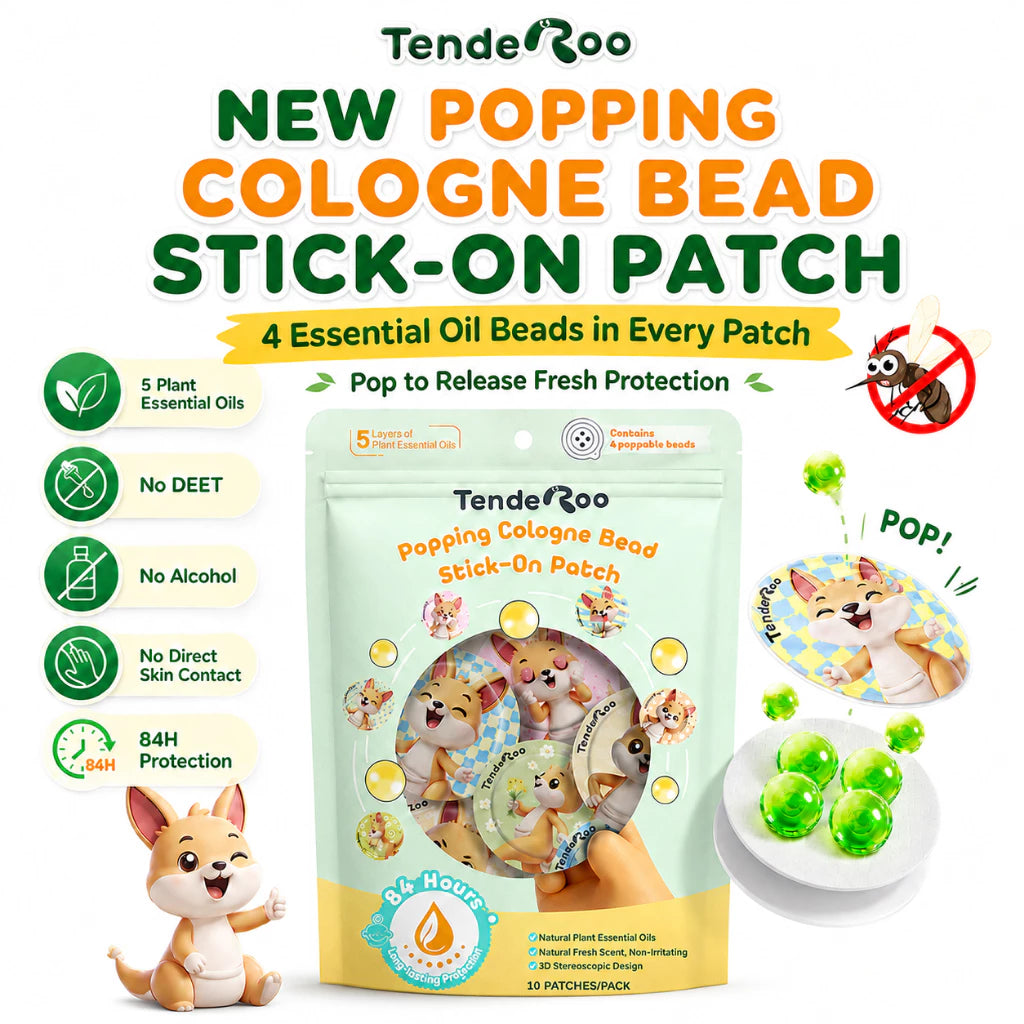Tenderoo Citronella Patch Popping Cologne Bead Stick-On Patch Natural Essential Oils Long-Lasting