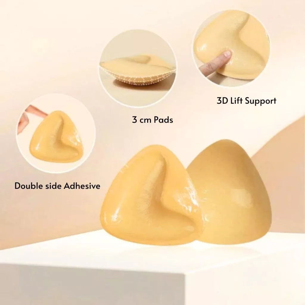ADORE Sticky Bra Inserts Double Side Adhesive Triangle Pad Thickened Push Up Bra Chest Sticker