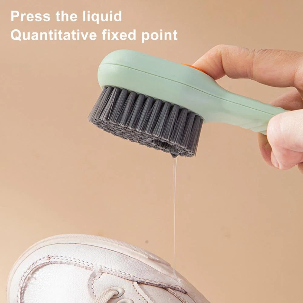Shoe Brush with Soap Dispenser, Deep Cleaning Soft Bristles Household Cleaning Brush