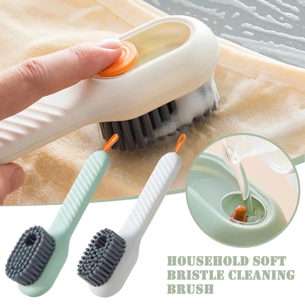 Shoe Brush with Soap Dispenser, Deep Cleaning Soft Bristles Household Cleaning Brush