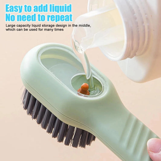 Shoe Brush with Soap Dispenser, Deep Cleaning Soft Bristles Household Cleaning Brush