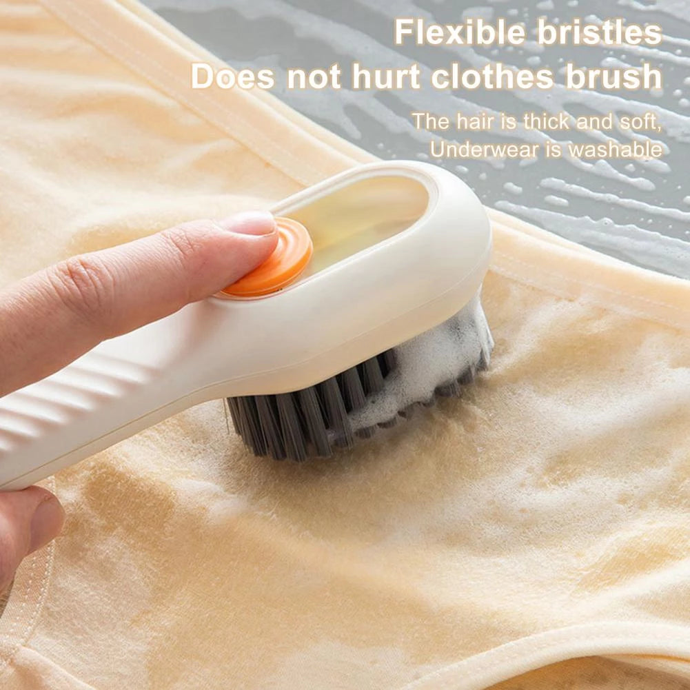 Shoe Brush with Soap Dispenser, Deep Cleaning Soft Bristles Household Cleaning Brush