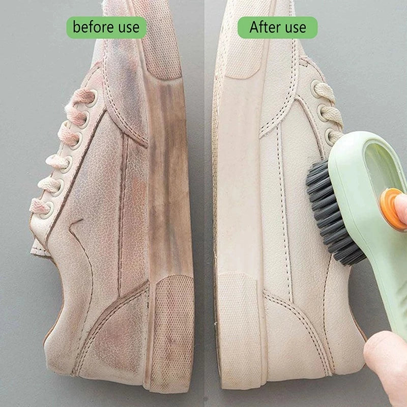 Shoe Brush with Soap Dispenser, Deep Cleaning Soft Bristles Household Cleaning Brush