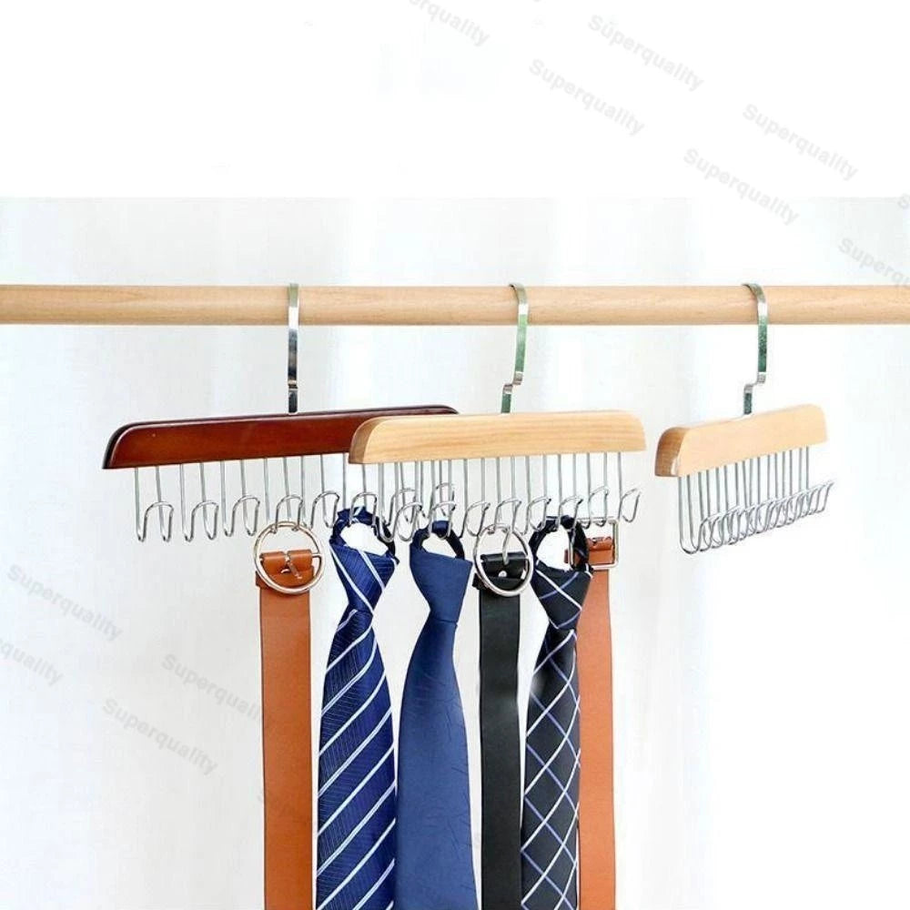 BUY 1 TAKE 1 Wooden Clothes Hanger Household Solid Wood 8 Hook Clothes Hanger