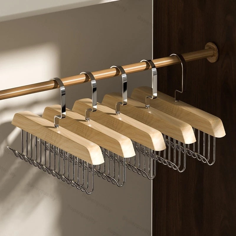BUY 1 TAKE 1 Wooden Clothes Hanger Household Solid Wood 8 Hook Clothes Hanger