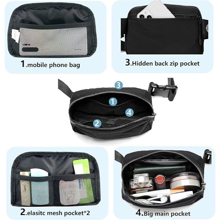 Belt Bag for Men Women Crossbody Fanny Pack & Waist Bag with Adjustable Strap for Outdoors Workout