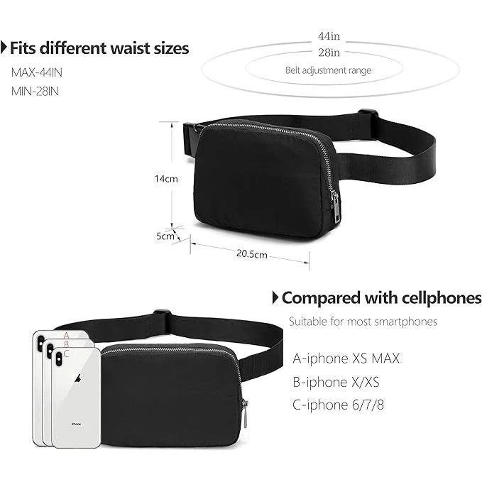 Belt Bag for Men Women Crossbody Fanny Pack & Waist Bag with Adjustable Strap for Outdoors Workout