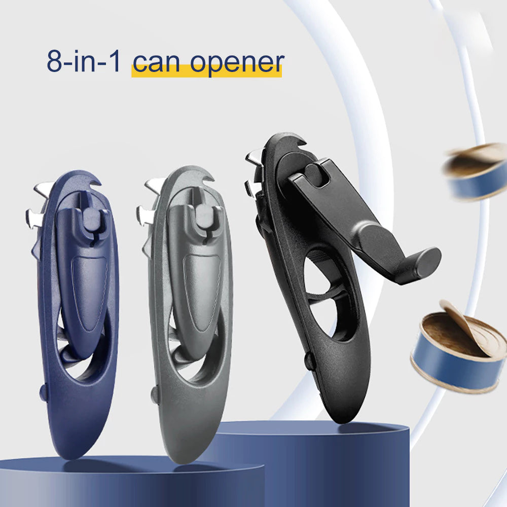 8in1 Can Opener Kitchen Portable Tool Safety Creative Multifunctional Accessorie Beer Bottle Opener