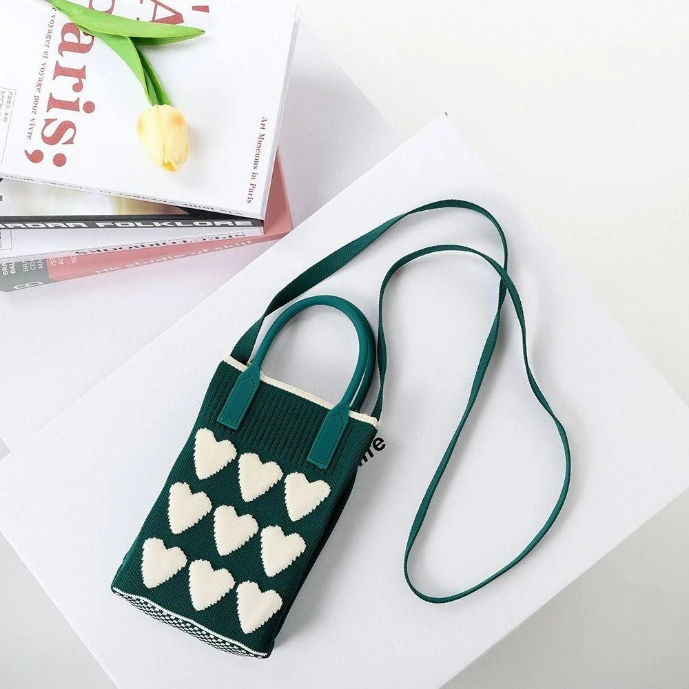 ALDAL Knit Handbag, Mini High-capacity Knot Wrist Bag, Fashion Knit Handmade Shopping Bags Women