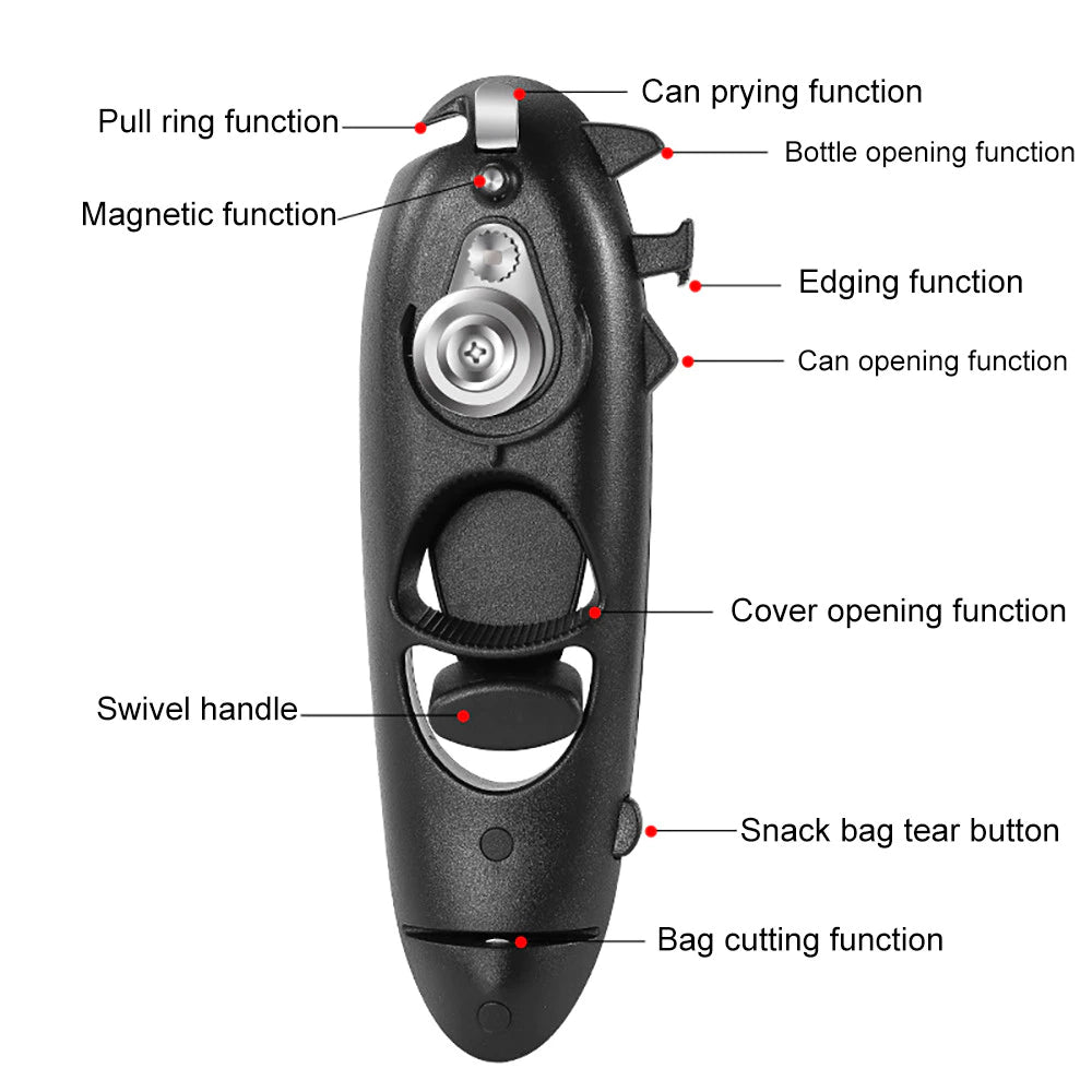 8in1 Can Opener Kitchen Portable Tool Safety Creative Multifunctional Accessorie Beer Bottle Opener