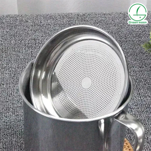 1.3L Stainless Steel Oil Pot Strainer Oil Storage Can Lid Mesh Filter Kitchen Cooking Oil Filter Cup