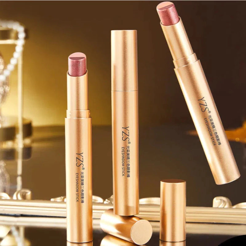 YZS Three-color Eyeshadow Stick Pearl Glitter Contour Matte Natural