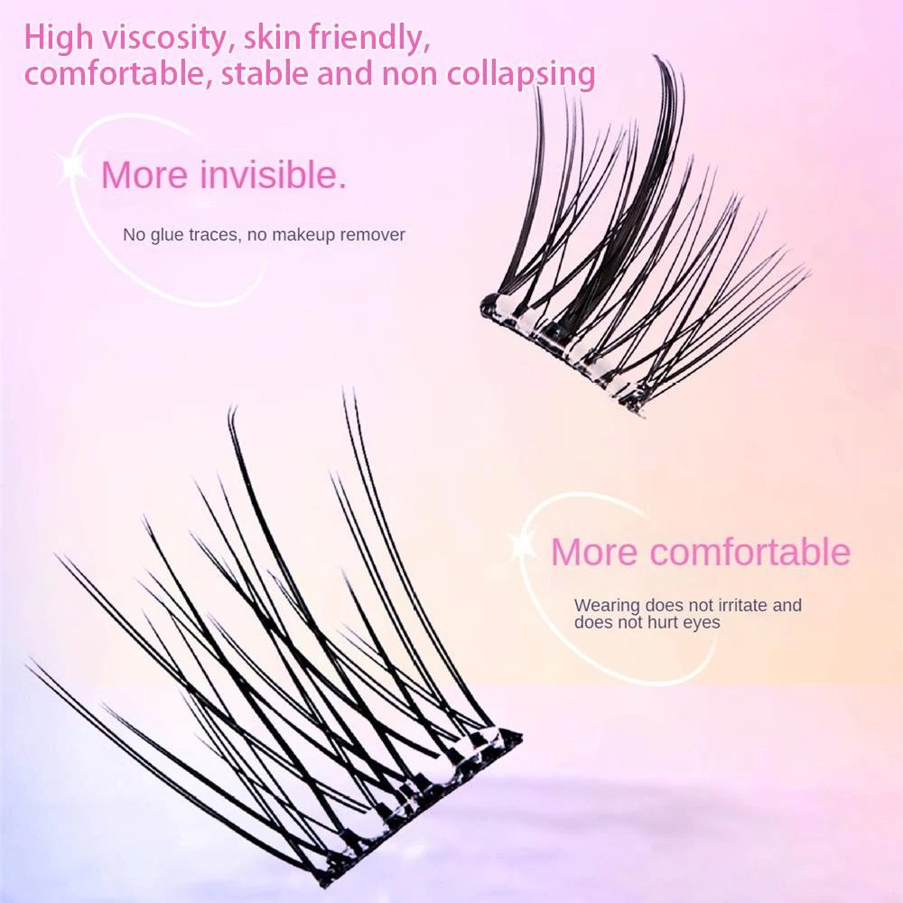 BQI 100-120 Cluster False Eyelashes With Glue Self-Adhesive New Upgraded Softer Lashes Glue-Free 10-12mm