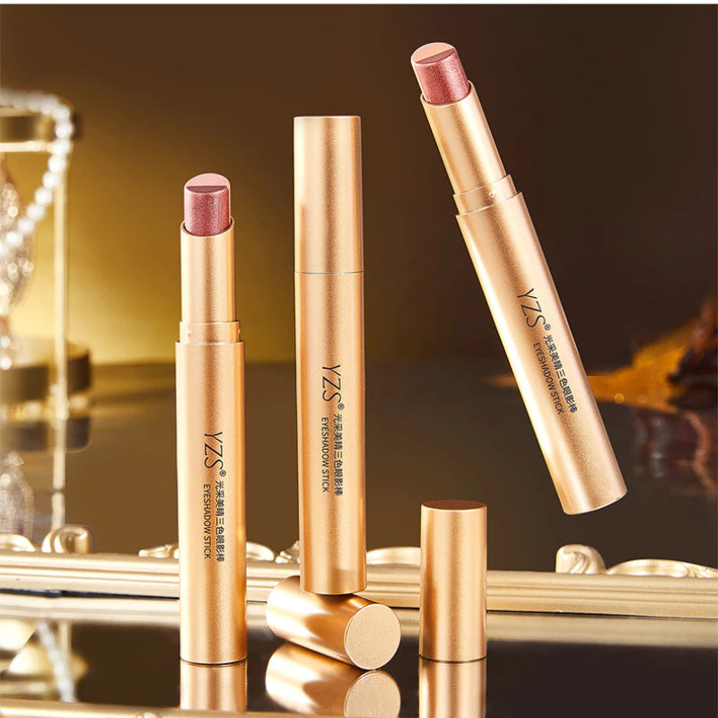 YZS Three-color Eyeshadow Stick Pearl Glitter Contour Matte Natural